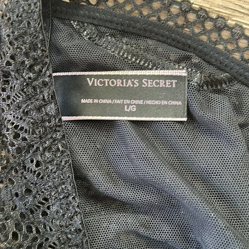Victoria's Secret Lace Bralette Black Large Plunge Triangle Cups - Picture 4 of 4